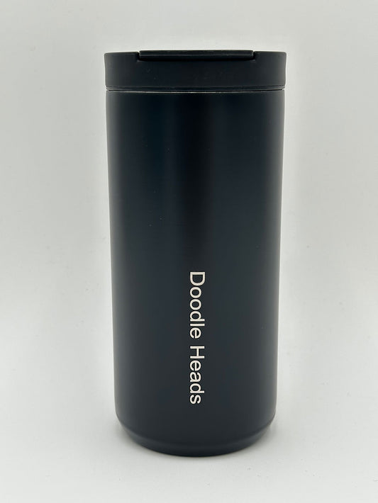 Doodle Heads Travel Coffee Cup (14 oz) - Brew on the Go