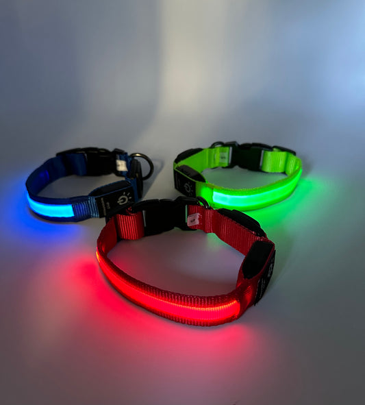 Light Up Flashing LED Collar With Air Tag Holder - Keep Your Pet Safe and Stylish