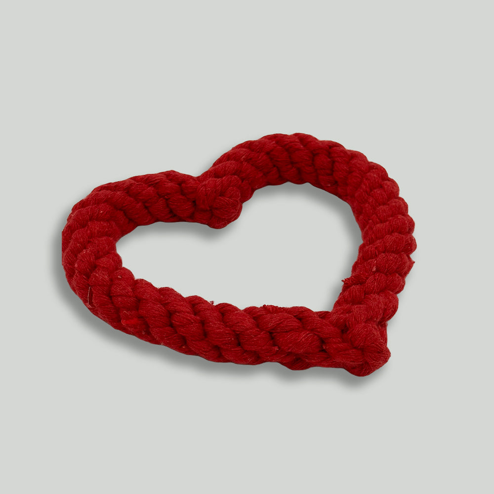 Valentine Heart Doodle Heads Rope Chew Toy