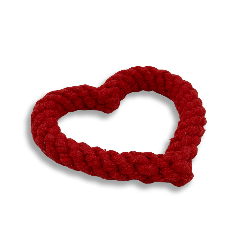 Valentine Heart Doodle Heads Rope Chew Toy