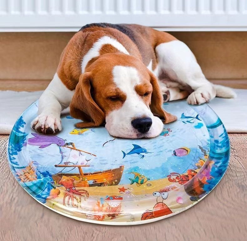 Summer Cooling Pet Water Bed Cushion Sleeping Mat for Dogs and Cats Doodle Heads