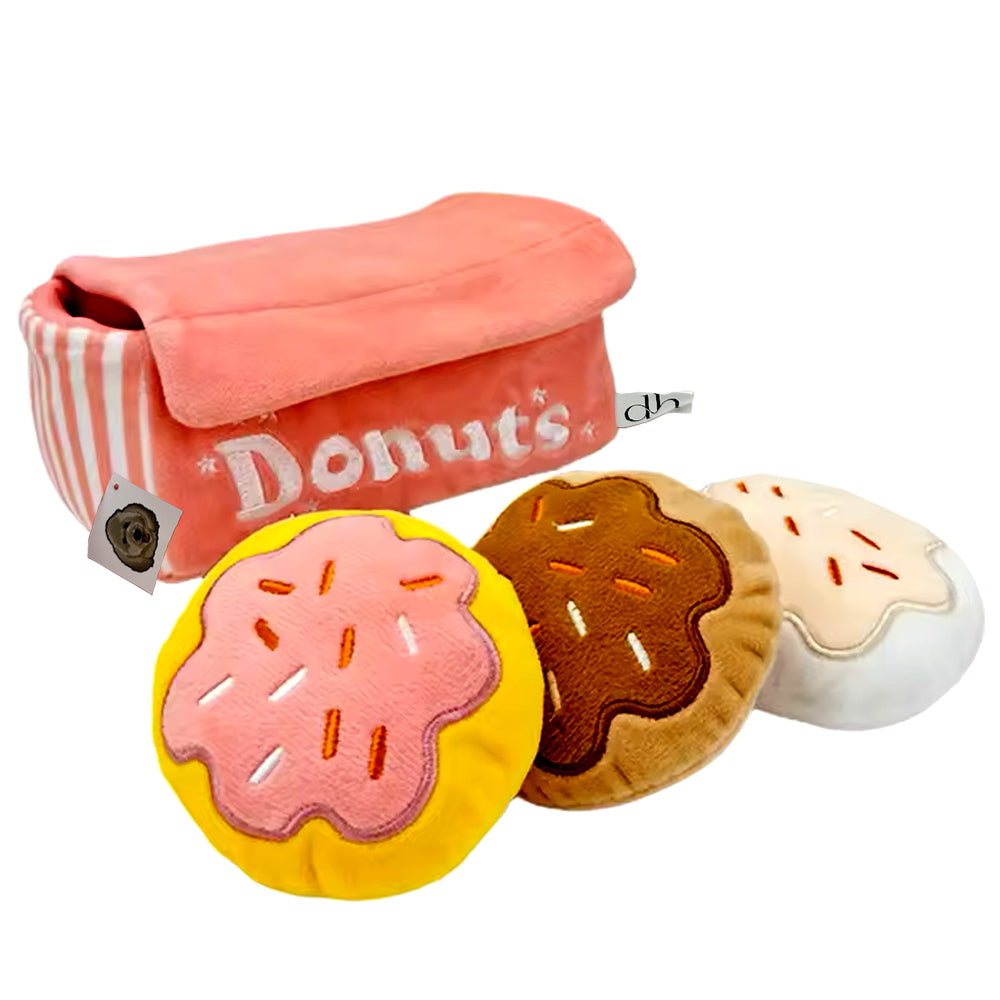 dh Doodle Head Box Of Squeaky Donuts for Small & Medium Doodles - Interactive Dog Toy Set