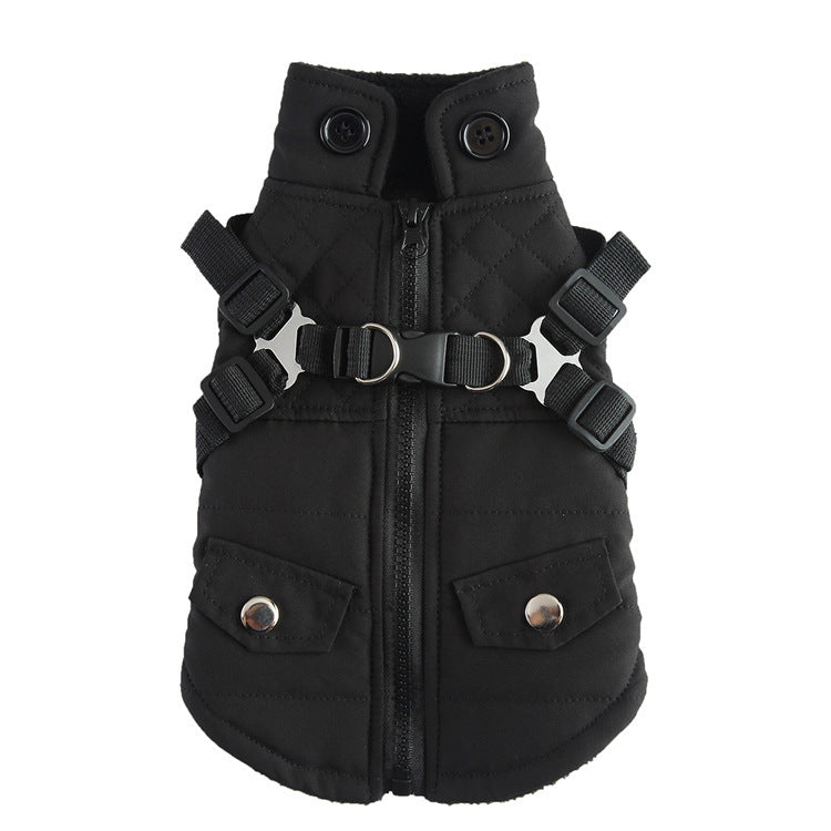 Dog Vest Pet Winter Cotton Dog Clothes Zipper Jacket Dog Supplies