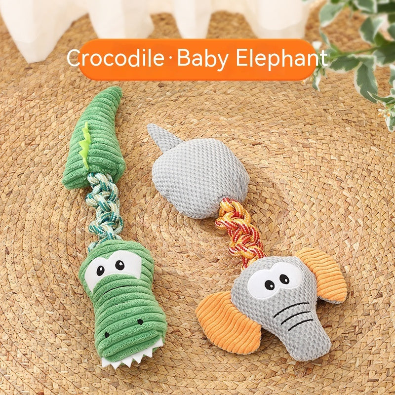 Pet Dog Toy Animal Shape Large Dog Toy, Crocodile, elephant, giraffe, little dinosaur, calf, Little Fox nibbling toys, Polyester Pet Toys